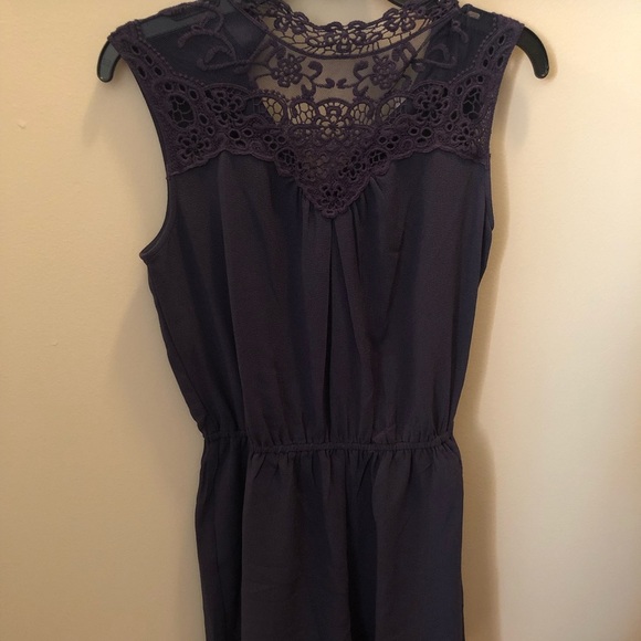 NWT NAVY BLUE XHILARATION  ROMPER M - Picture 2 of 2